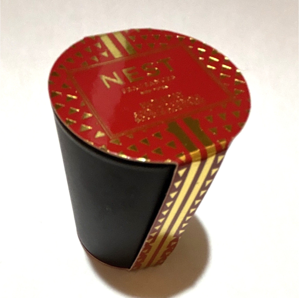 NEST Fragrances Mini Holiday Scented Candle, Black Red Gold Wax, Round